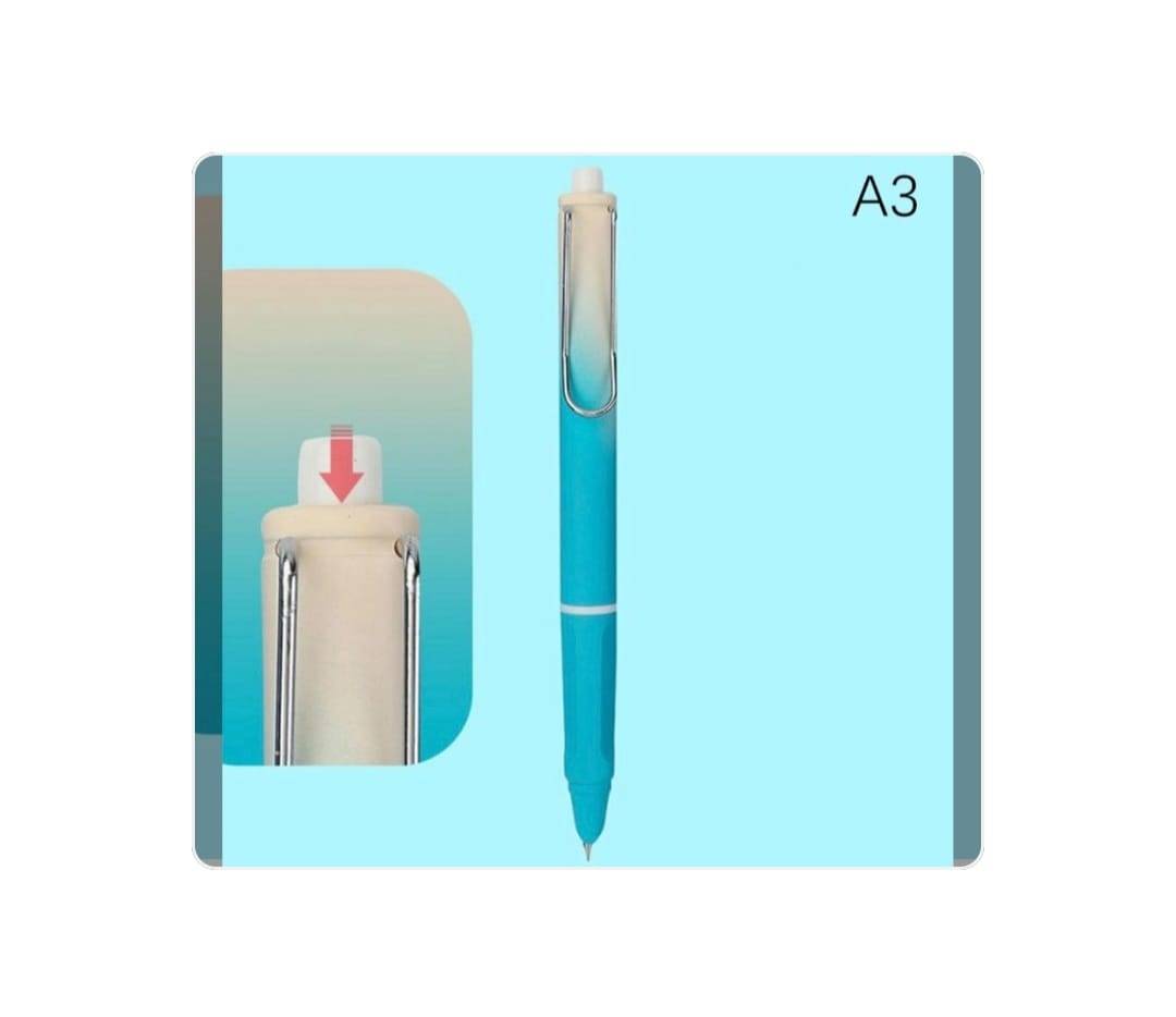 1 Pix tip apăsare stilou caligrafie, scoala, multifuncțional, 0,38 mm, albastru