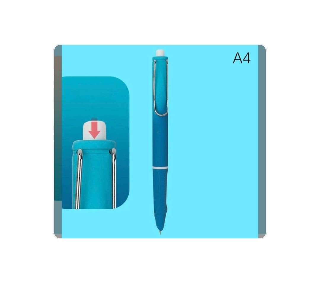 1 Pix tip apăsare stilou caligrafie, scoala, multifuncțional, 0,38 mm, albastru