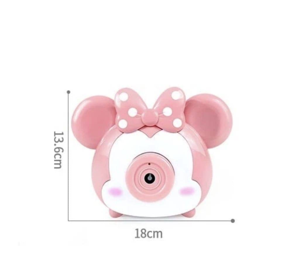Aparat foto de jucarie tip Minnie, Mickey, baloane de sapun, 18 cm