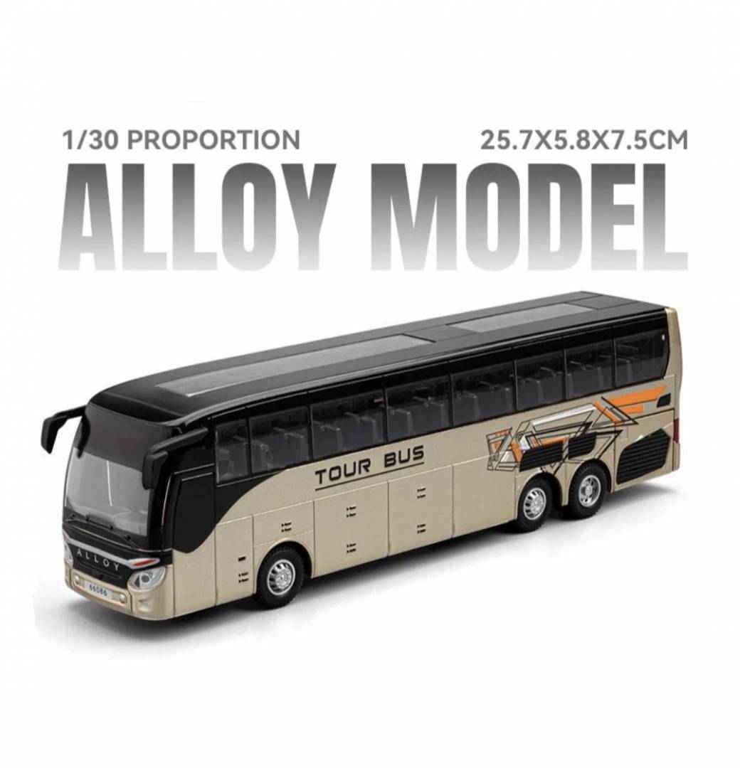 Autobuz metalic, Tour Bus, electric, usi mobile, scara 1:42, lumini si sunete, multicolor, 29 cm