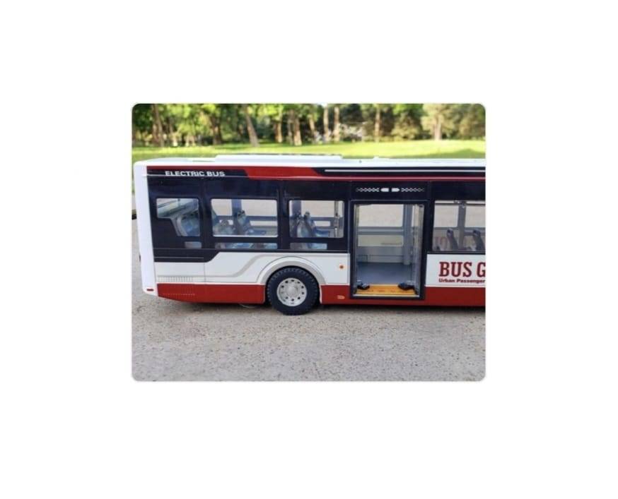 Autobuz metalic, Urban , electric, usi mobile, scara 1:42, lumini si sunete, alb, 29 cm