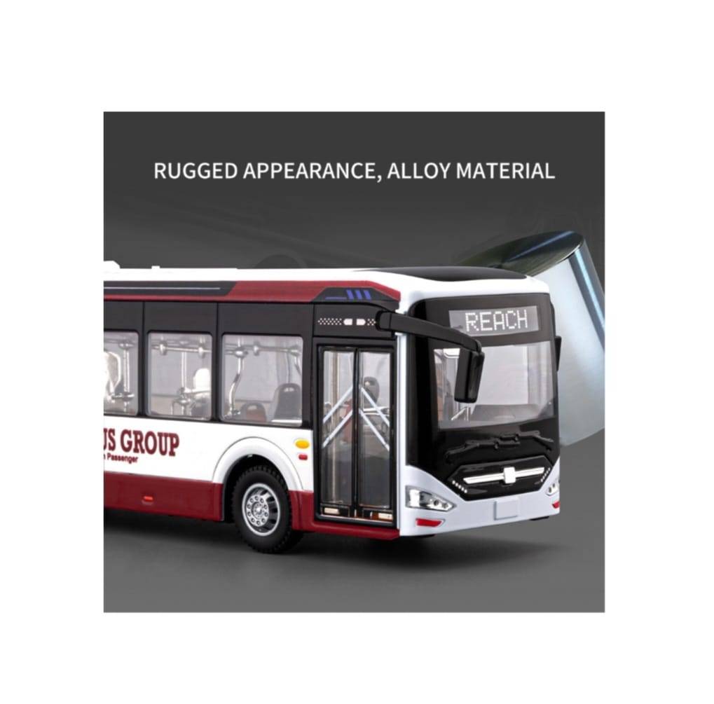 Autobuz metalic, Urban , electric, usi mobile, scara 1:42, lumini si sunete, alb, 29 cm