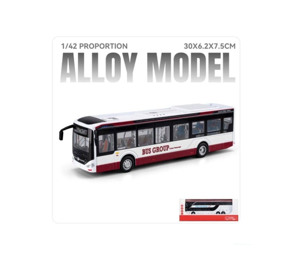 Autobuz metalic, Urban , electric, usi mobile, scara 1:42, lumini si sunete, alb, 29 cm