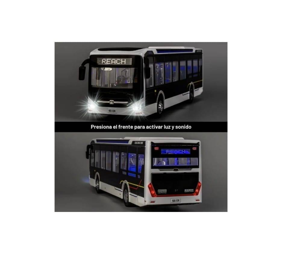 Autobuz metalic, Urban , electric, usi mobile, scara 1:42, lumini si sunete, alb, 29 cm