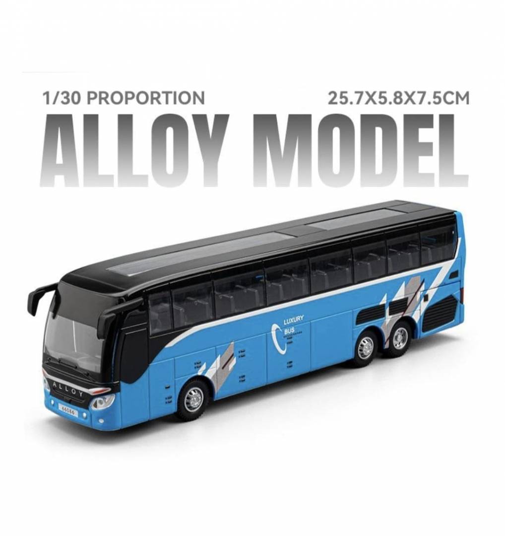Autobuz metalic, Urban, electric, usi mobile, scara 1:42, lumini si sunete, albastru, 29 cm