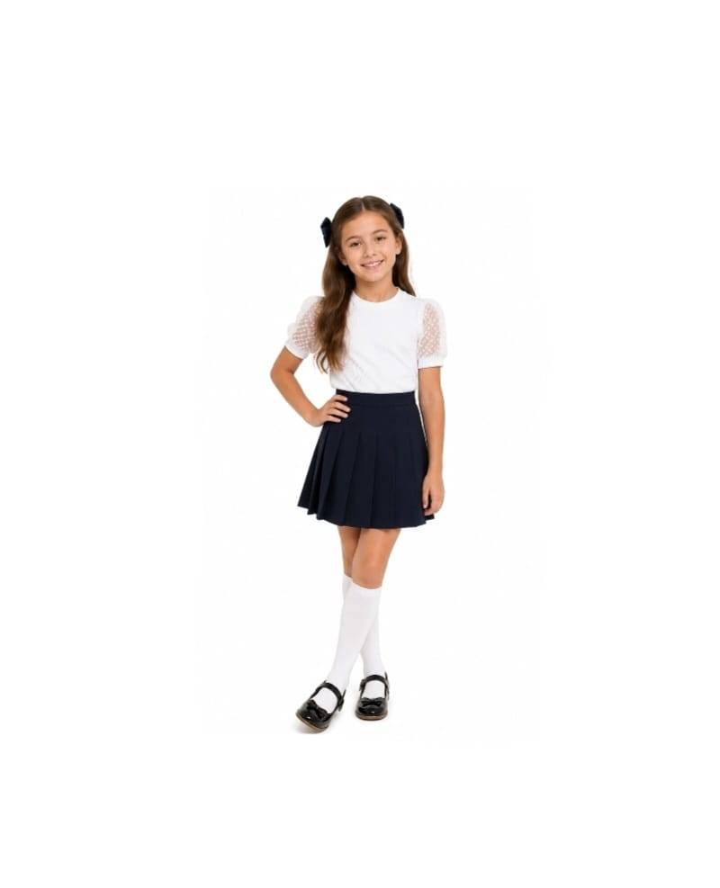 Bluză elegantă fetițe, ideală pentru școală și ocazii speciale, alb, 140 cm, marimea 9 - 12 ani