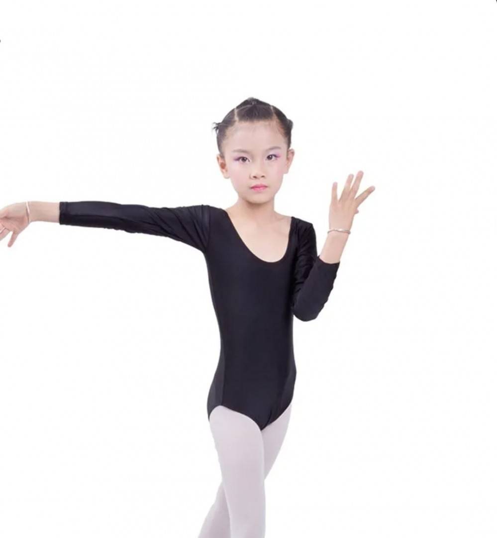 Body pentru fetite, gimnastica, dans, balet, negru, 2 ani - 16 ani