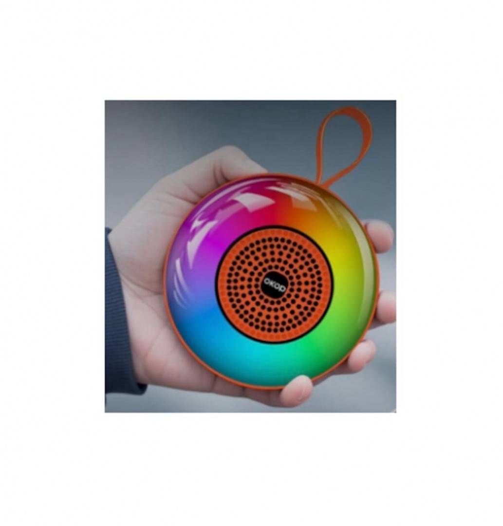 Boxa Portabila Wireless OKOP KP-5, 5W, Bluetooth, LED RGB Disco, Rezistenta la Stropi, MicroSD, Model Compact