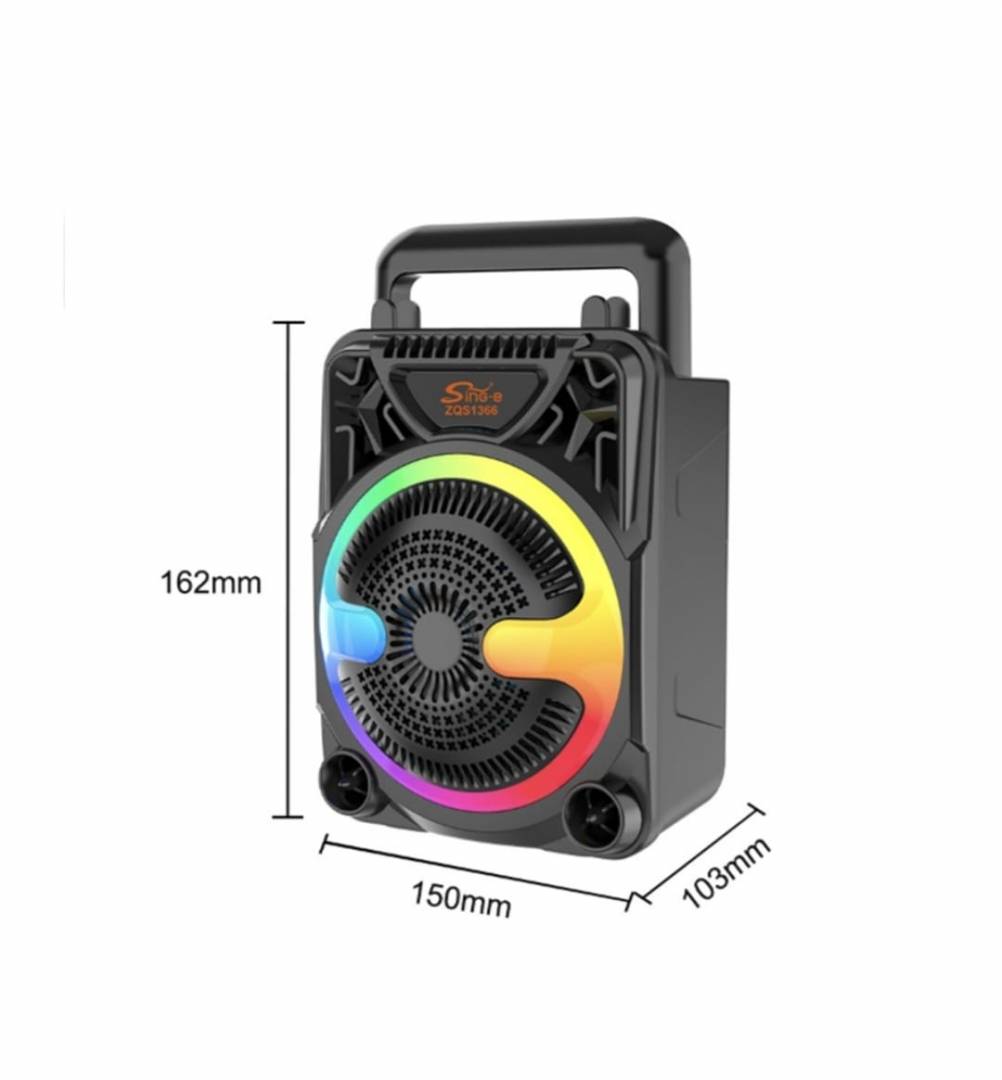 Boxa Portabila ZQS1366 BT FM, microfon, 24W P.M.P.O, suport telefon, radio, bluetooth, usb, 16.2 cm