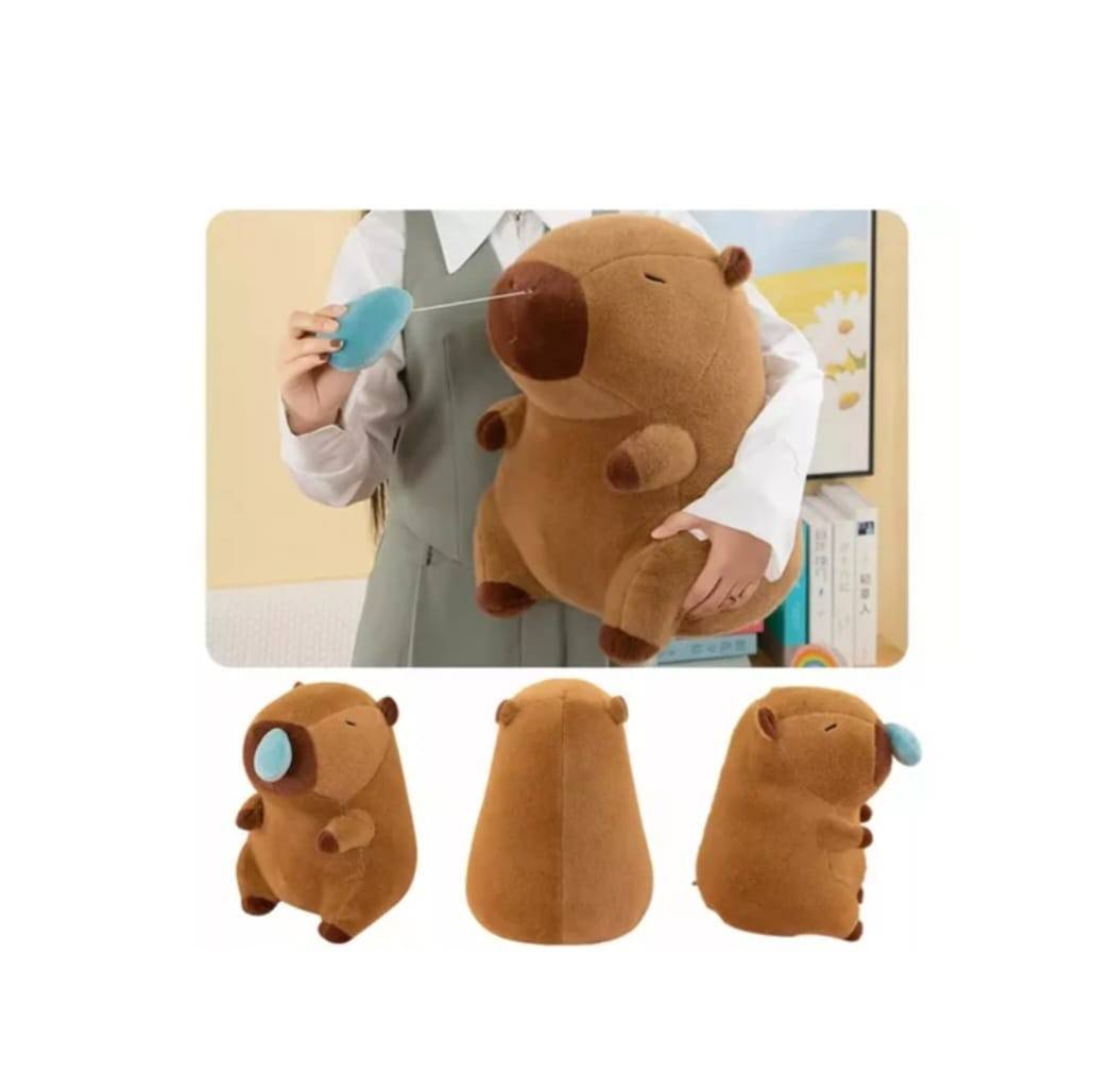 Capibara de plus, cu muc, maro, 33 cm