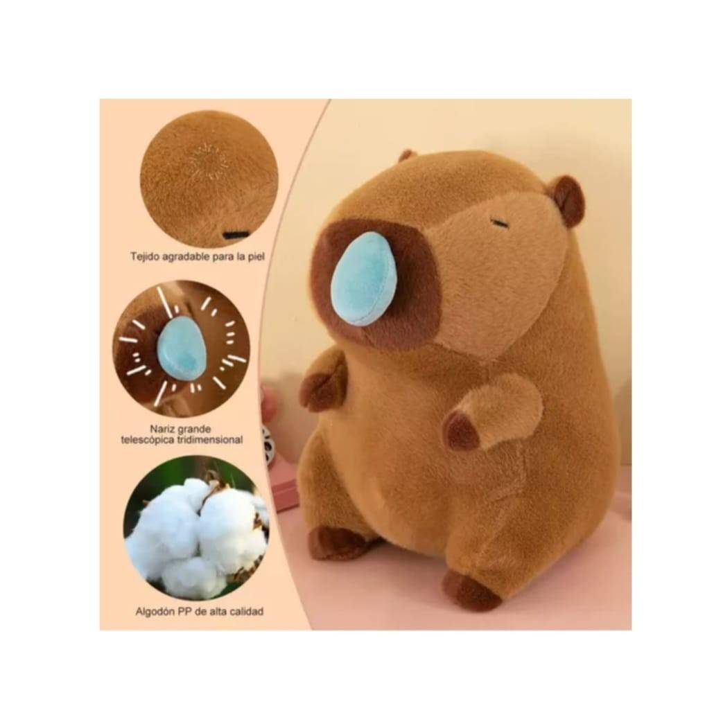 Capibara de plus, cu muc, maro, 33 cm
