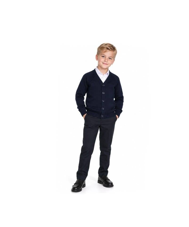Cardigan elegant scoala, pentru baieti, cu nasturi, bleumarin, 6 ani - 13 ani