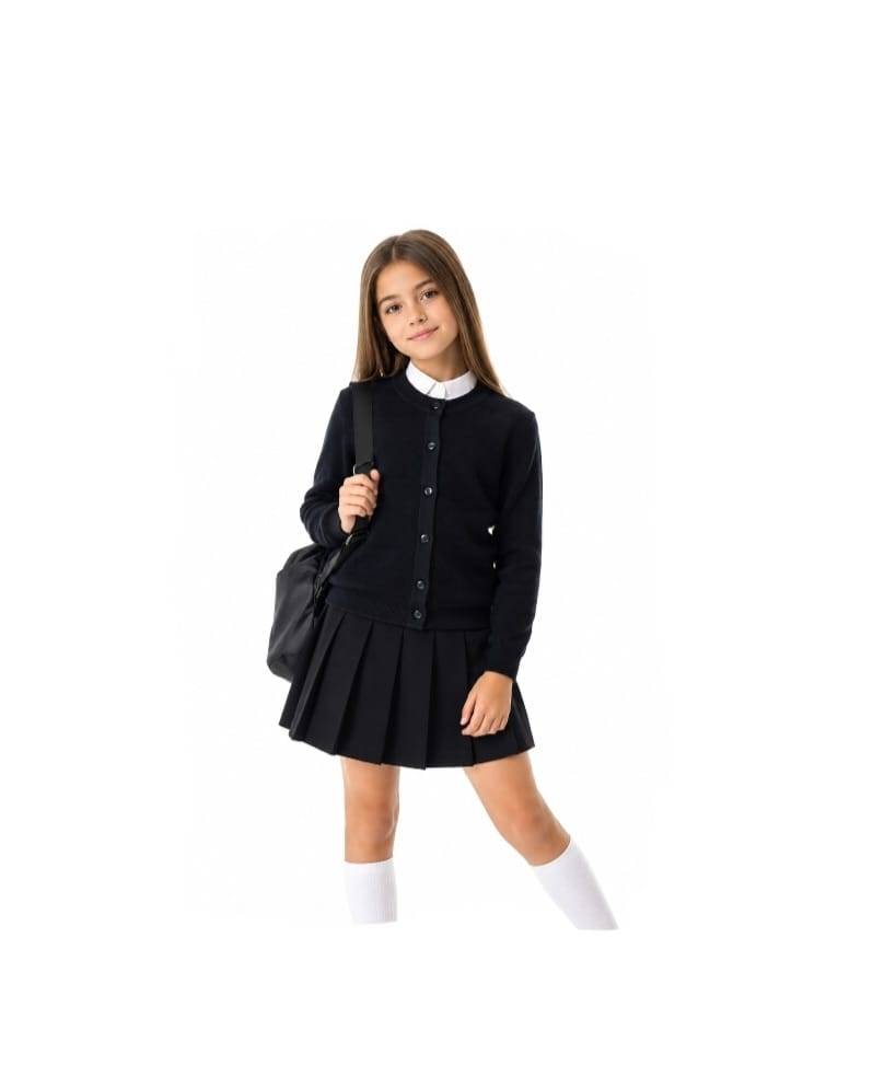 Cardigan elegant scoala, pentru fete, cu nasturi, bleumarin, 5 ani - 14 ani