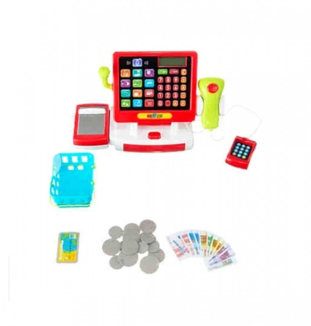 Casa de marcat  cu ecran LCD, My Multi-Functional Cash Register, sunete, lumini, cantar, POS, scanner pentru alimente, multicolor
