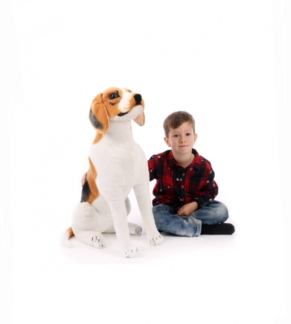 Catel de plus realist, Beagle, maro/alb, 47 cm