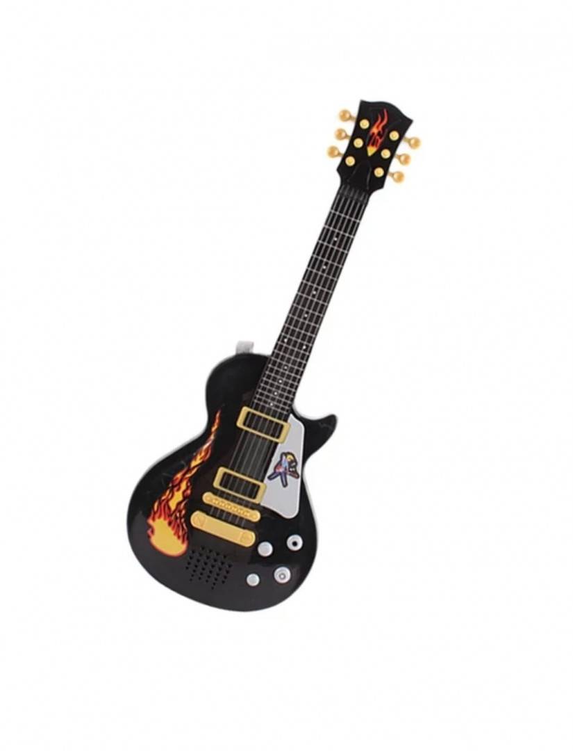 Chitara electonica RockStar cu microfon, multicolor, 55 cm
