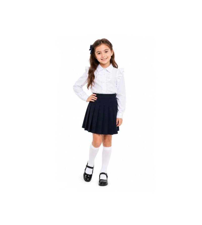 Cămașă albă elegantă pentru fetițe, ideală pentru școală, alb, 122 cm, marimea 6 - 12 ani