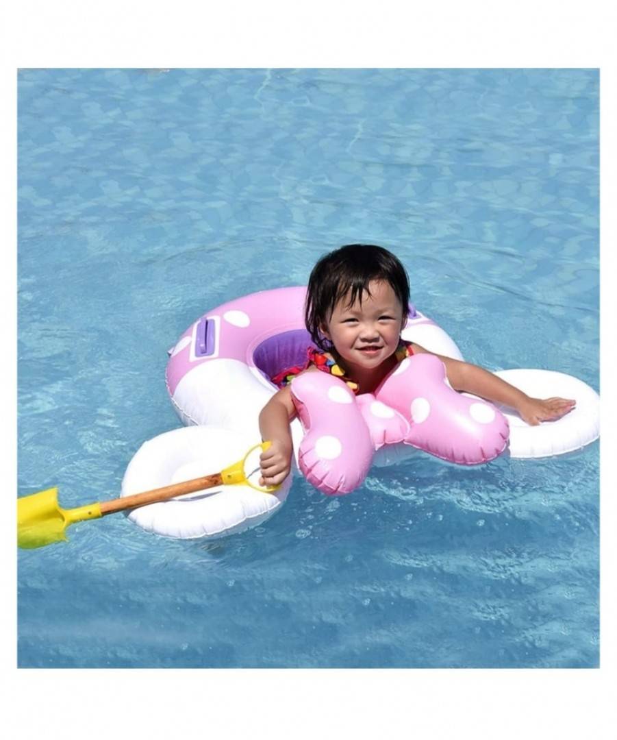 Colac bebe pentru inot, model Minnie, cu chilotel plasa, roz, 60 cm, 2 ani+