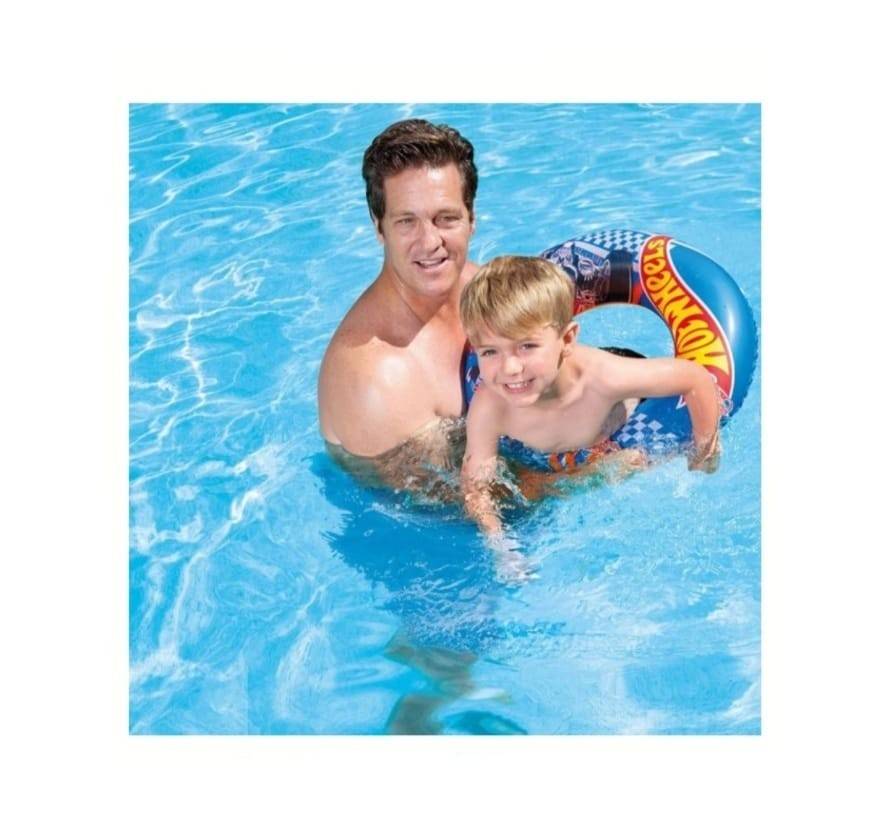 Colac gonflabil Hot Wheels pentru inot, model Shark Bite, multicolor, 51 cm, 3 ani+