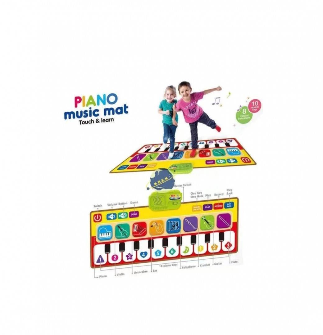 Covor muzical, Piano Touch & Learn, 8 instrumente, antiderapant, multicolor