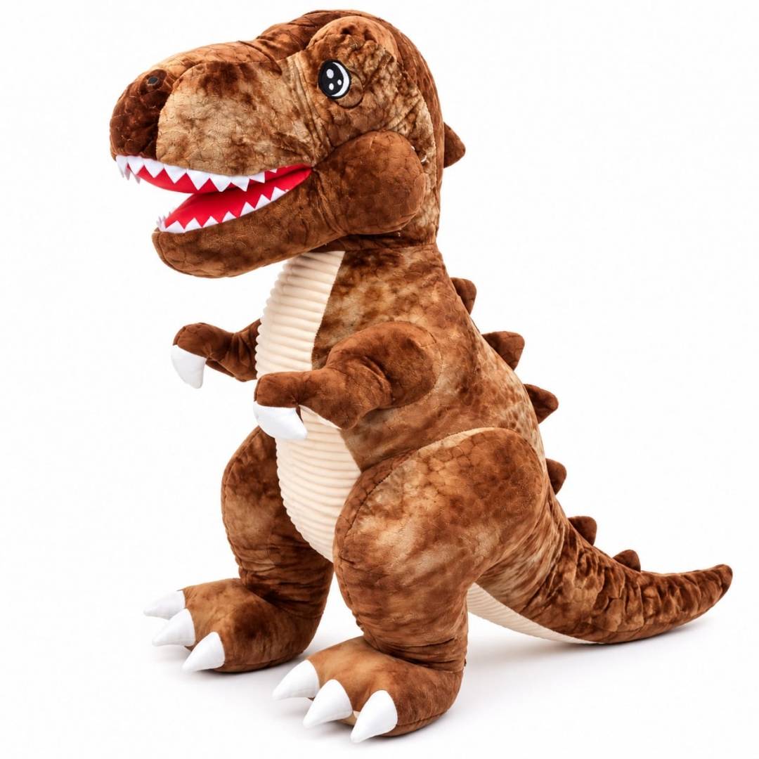 Dinozaur de Plus T-Rex, moale și pufos, maro, 70 cm