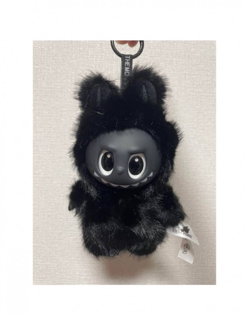 Figurina din plus, Labubu The Monsters Black, negru, 16 cm
