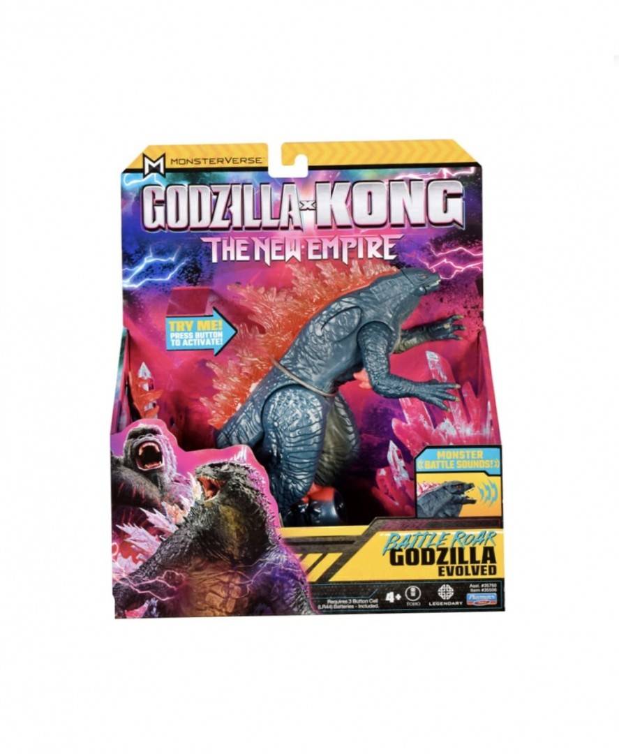 Figurina Godzilla Evolved, seria Godzilla x Kong, The New Empire, sunet, gri inchis, 18 cm