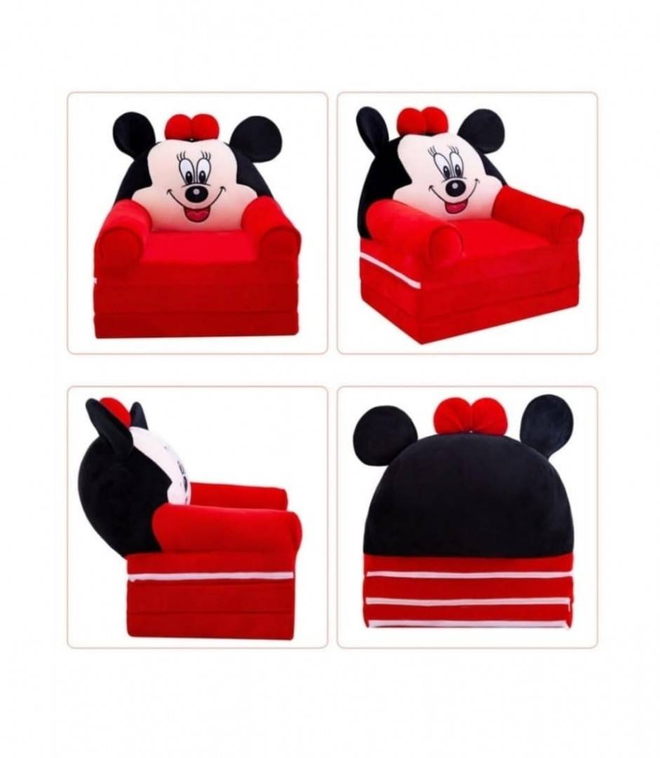 Fotoliu extensibil pentru copii, Minnie, 3 placi, rosu, 160 cm, 3 ani - 7 ani