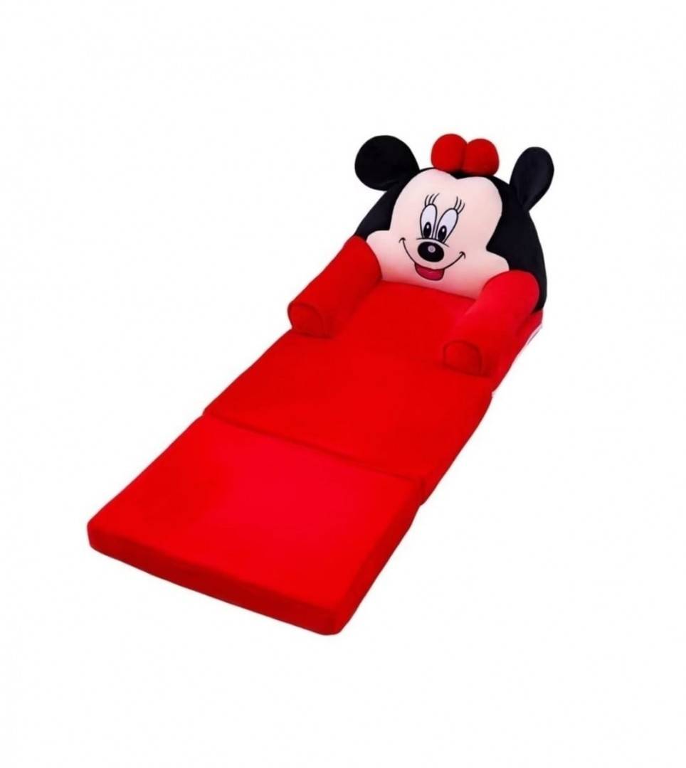 Fotoliu extensibil pentru copii, Minnie, 3 placi, rosu, 160 cm, 3 ani - 7 ani