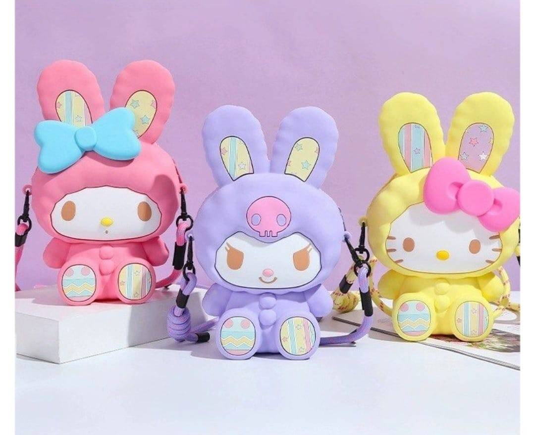 Gentuta Sanrio Kuromi, Hello Kitty, Pop it Now pentru copii, silicon, galben, 25 cm