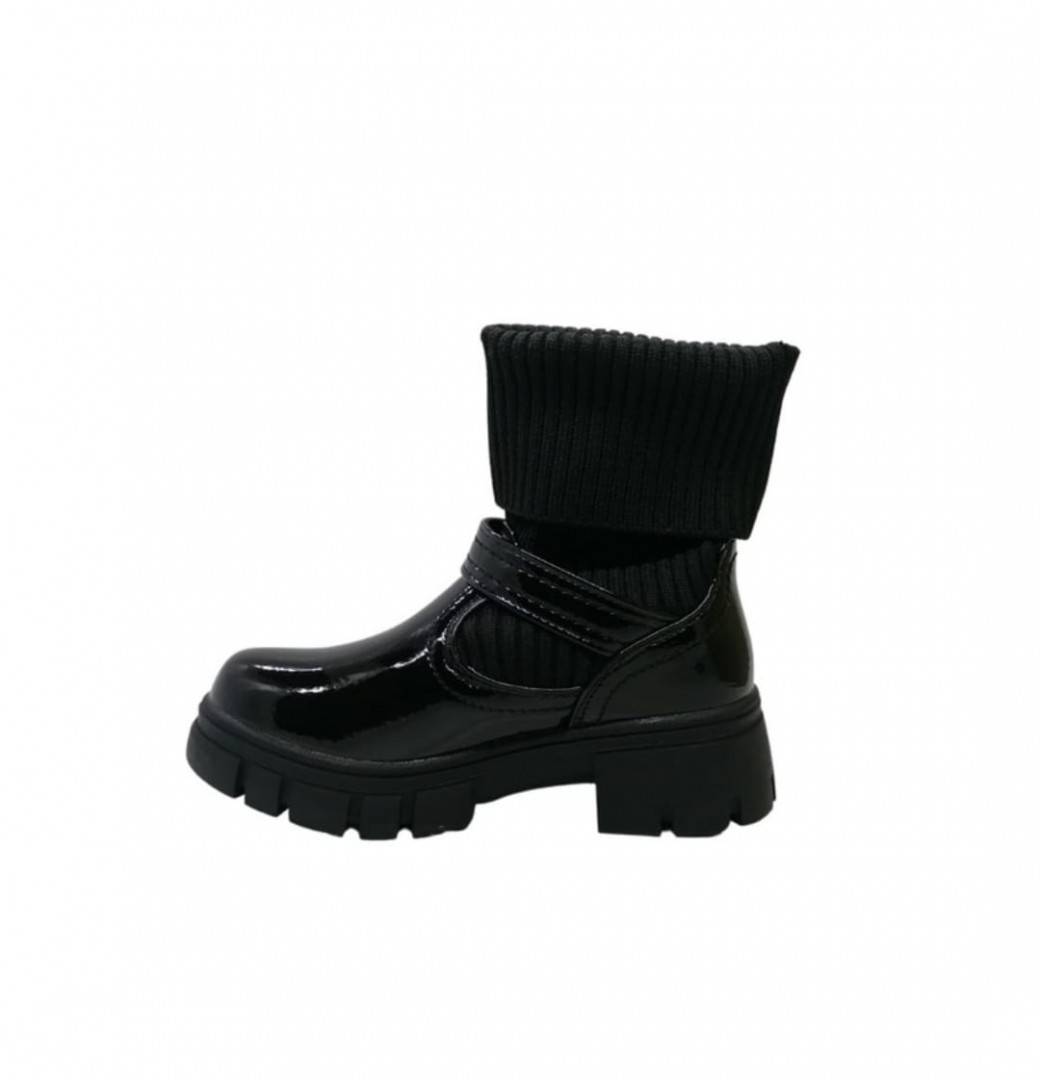 Ghete de lac pentru fetite, Apawwa GQ455, black, marimea 26 - 37