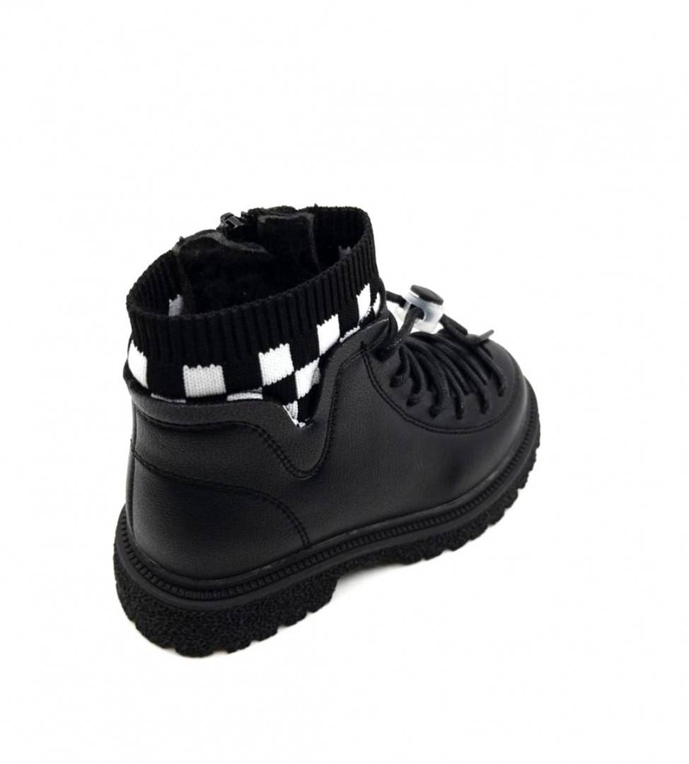 Ghete imblanite pentru fete, Apawwa ND716, black, 32 EU - 37 EU