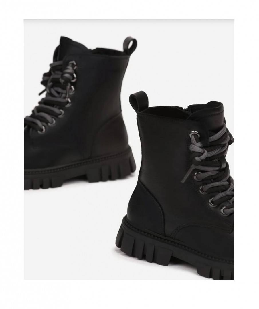Ghete imblanite pentru fete, Apawwa ND744, negru, 32 EU - 37 EU