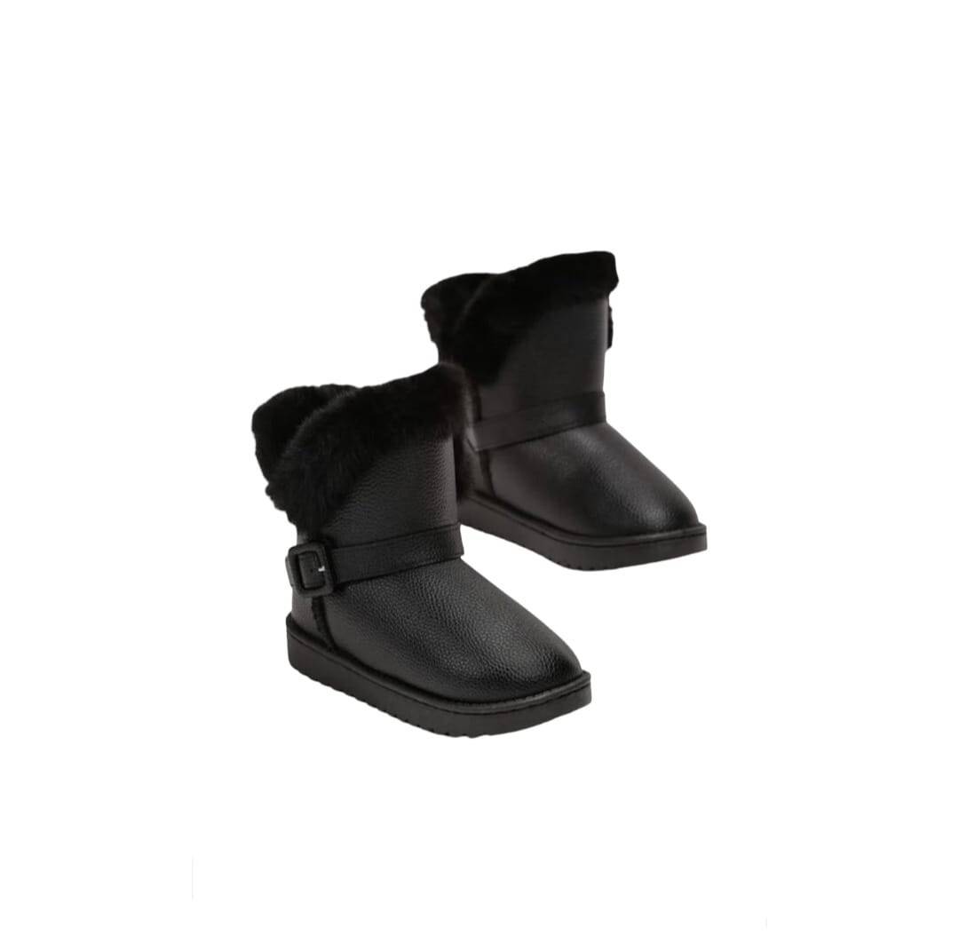 Ghete imblanite pentru fetite, Apawwa C965, negru, marimea 32 - 37
