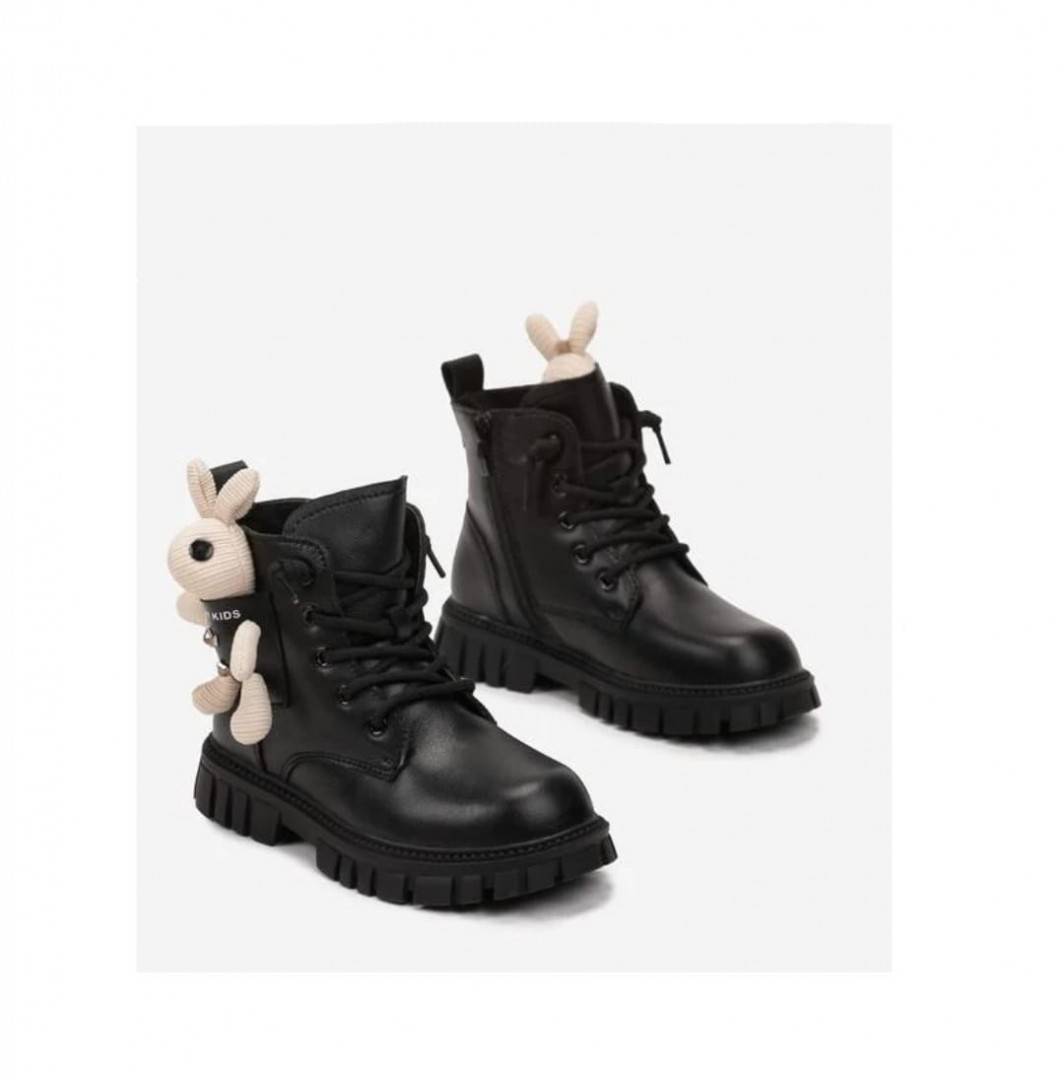Ghete imblanite pentru fetite, ND740, negru, 26 EU - 31 EU