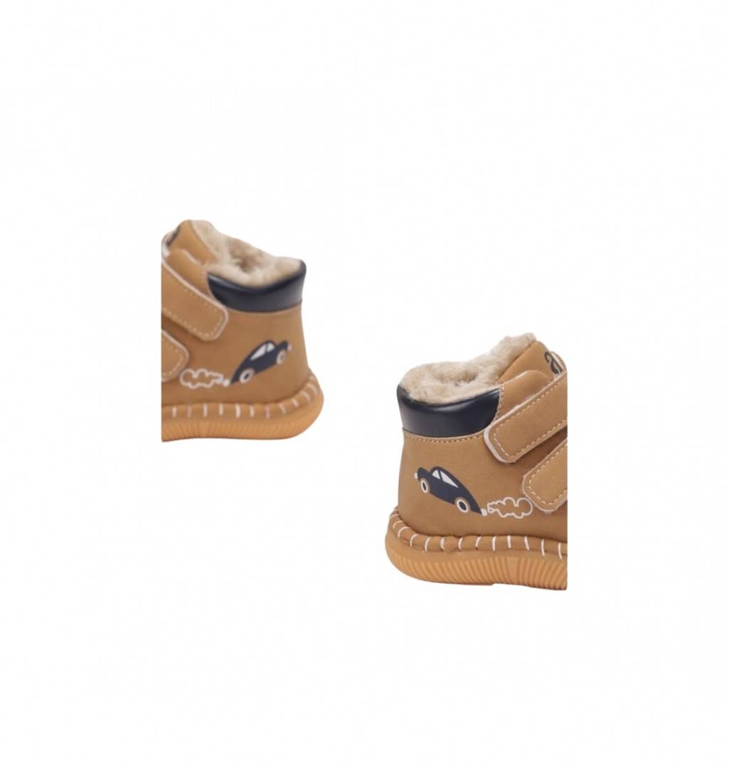 Ghete Primii Pasi Copii, Apawwa FD114, imblanite, camel, 18 EU - 21 EU