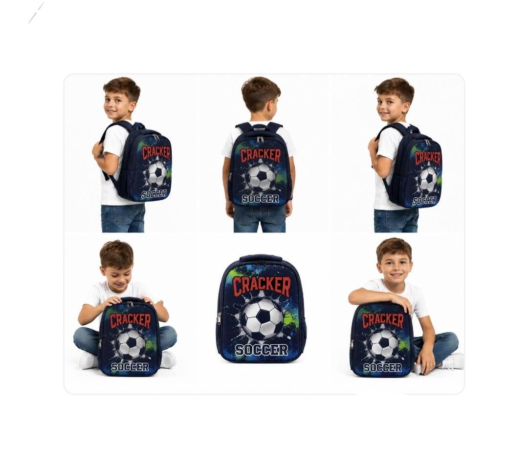Ghiozdan gradinita, model Fotbal, 3 ani - 5 ani, blue, 30 cm