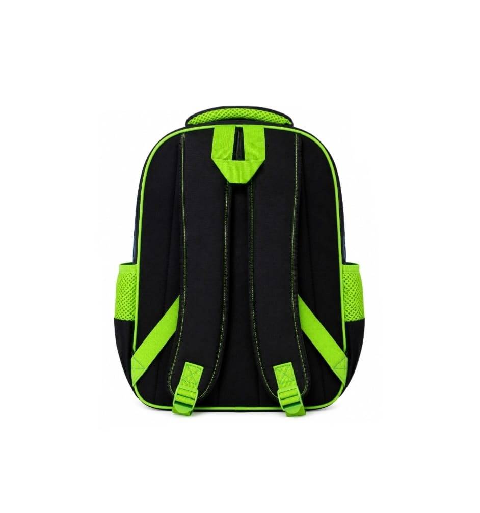 Ghiozdan scolar pentru baieti, model Fotbal, verde, 6 ani - 9 ani, 38 x 28 x 15