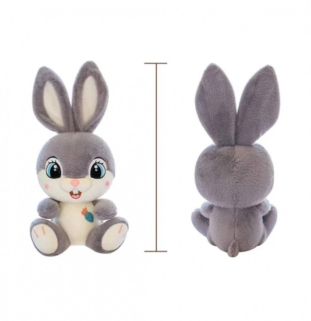 Iepurasul Zambaret de plus, Bunny, gri, 50 cm