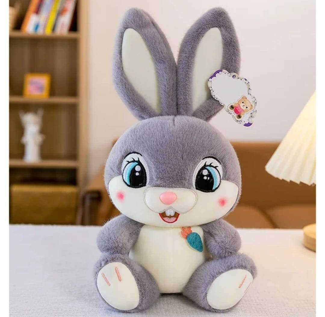 Iepurasul Zambaret de plus, Bunny, gri, 50 cm