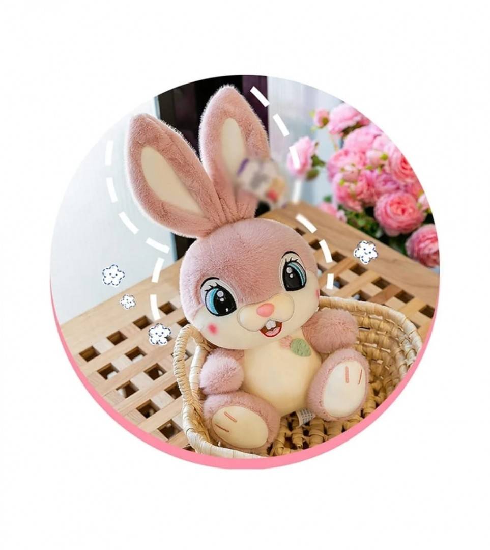 Iepurasul Zambaret de plus, Bunny, roz, 35 cm