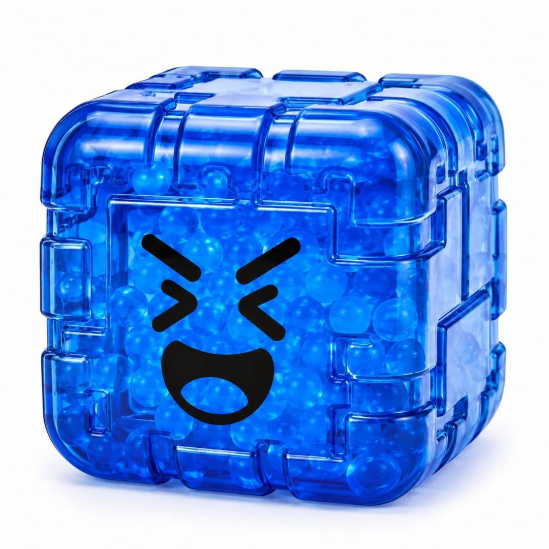 Jucarie antistres squishy, Nice Cube, Minecraft, albastru, 5.5 cm