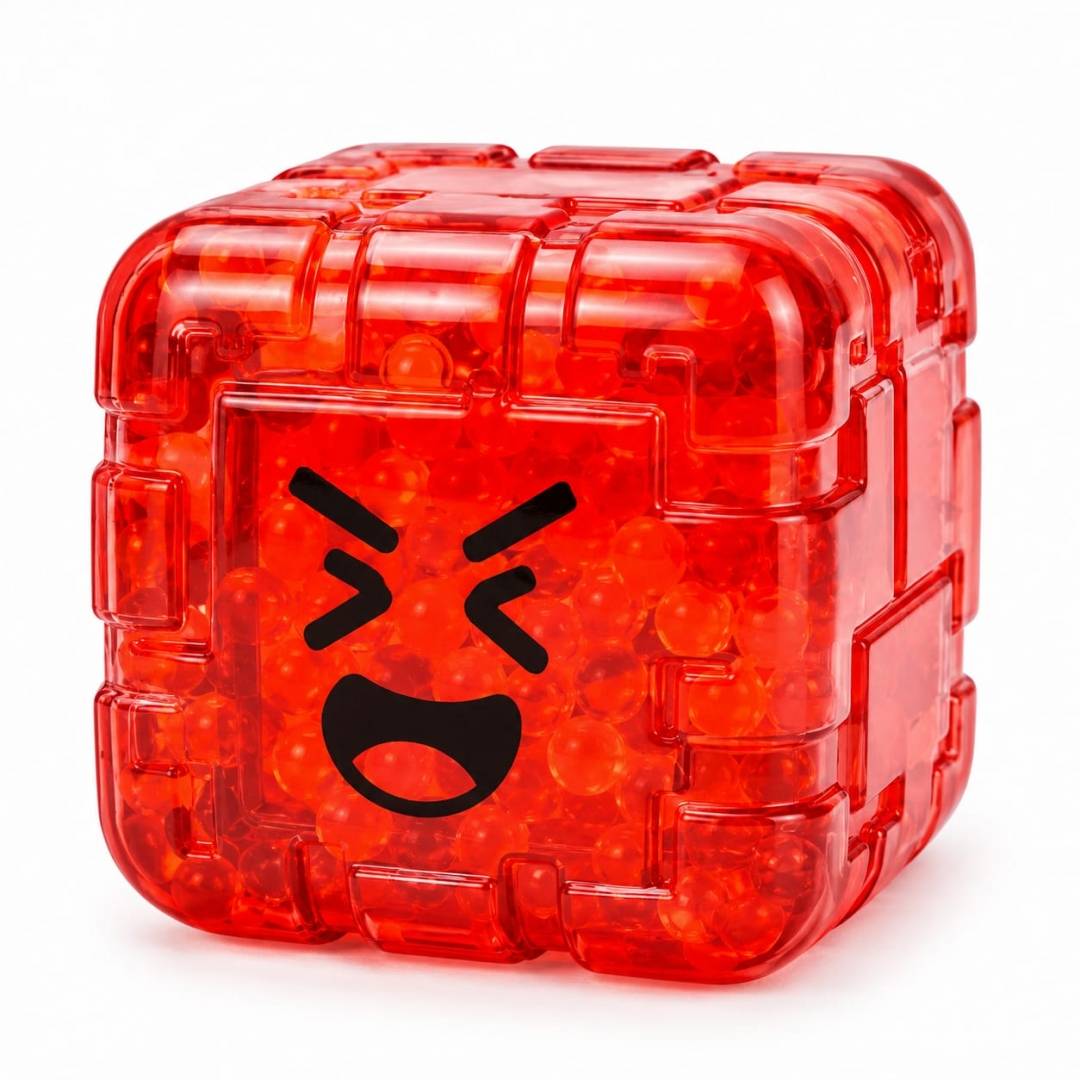 Jucarie antistres squishy, Nice Cube, Minecraft, rosu, 5.5 cm