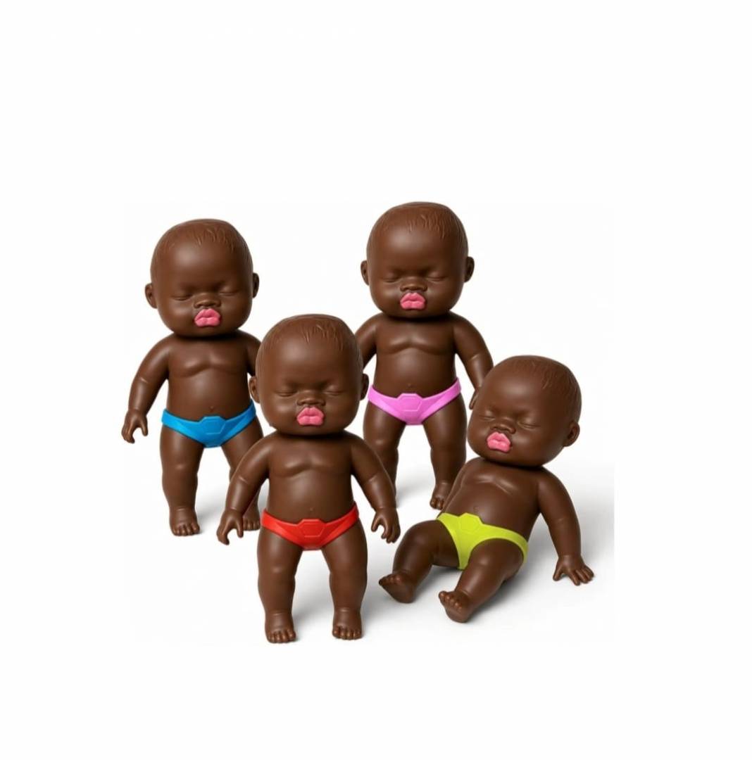 Jucarie antistres, Squishy Papusa Natasha, Ugly Doll, negru, 12 cm