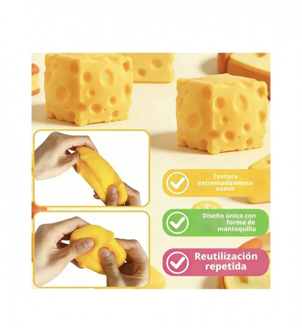 Jucarie antistres, Sqweezy Super Cheese, XXL EXTRA, design realist, textura moale, 10 cm