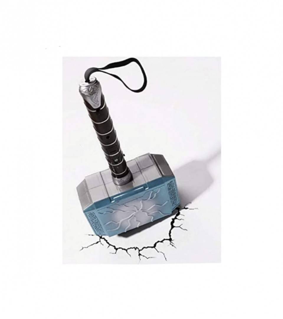 Jucarie Ciocanul lui Thor, sunte si lumini, multicolor, 27 cm
