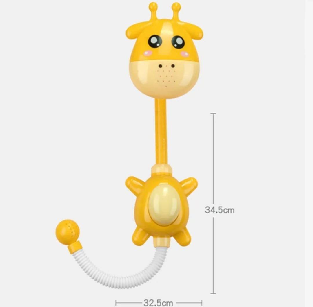 Jucarie de baie Girafa, spray de dus, robinet spray pentru cada de baie, galben, 34 cm