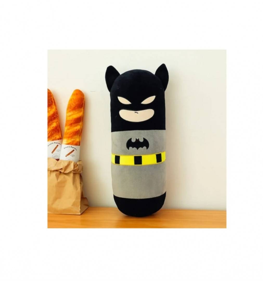 Jucarie de plus, Batman, tip perna, negru/gri, 50 cm