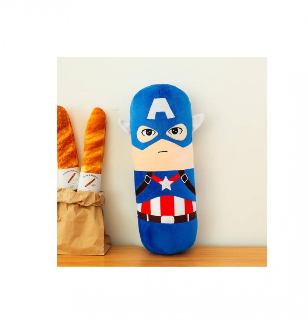 Jucarie de plus, Captain America, tip perna, albastru, 70 cm