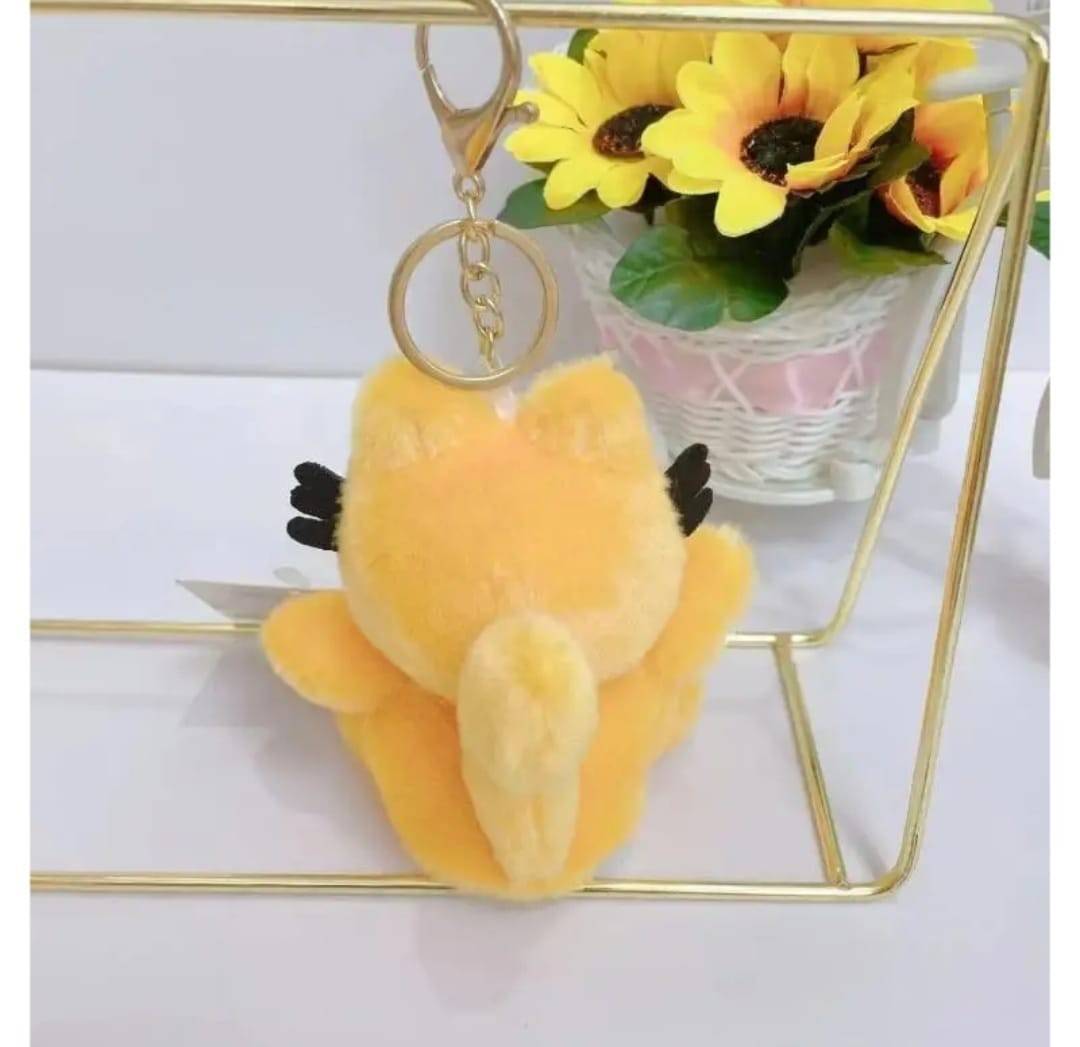 Jucarie de plus, Garfield, tip breloc, galben inchis, 12 cm